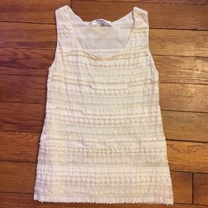 Cream Textured Tank, S